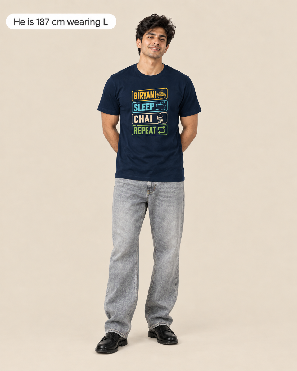 Biryani-Sleep-Chai-Repeat Unisex Tee