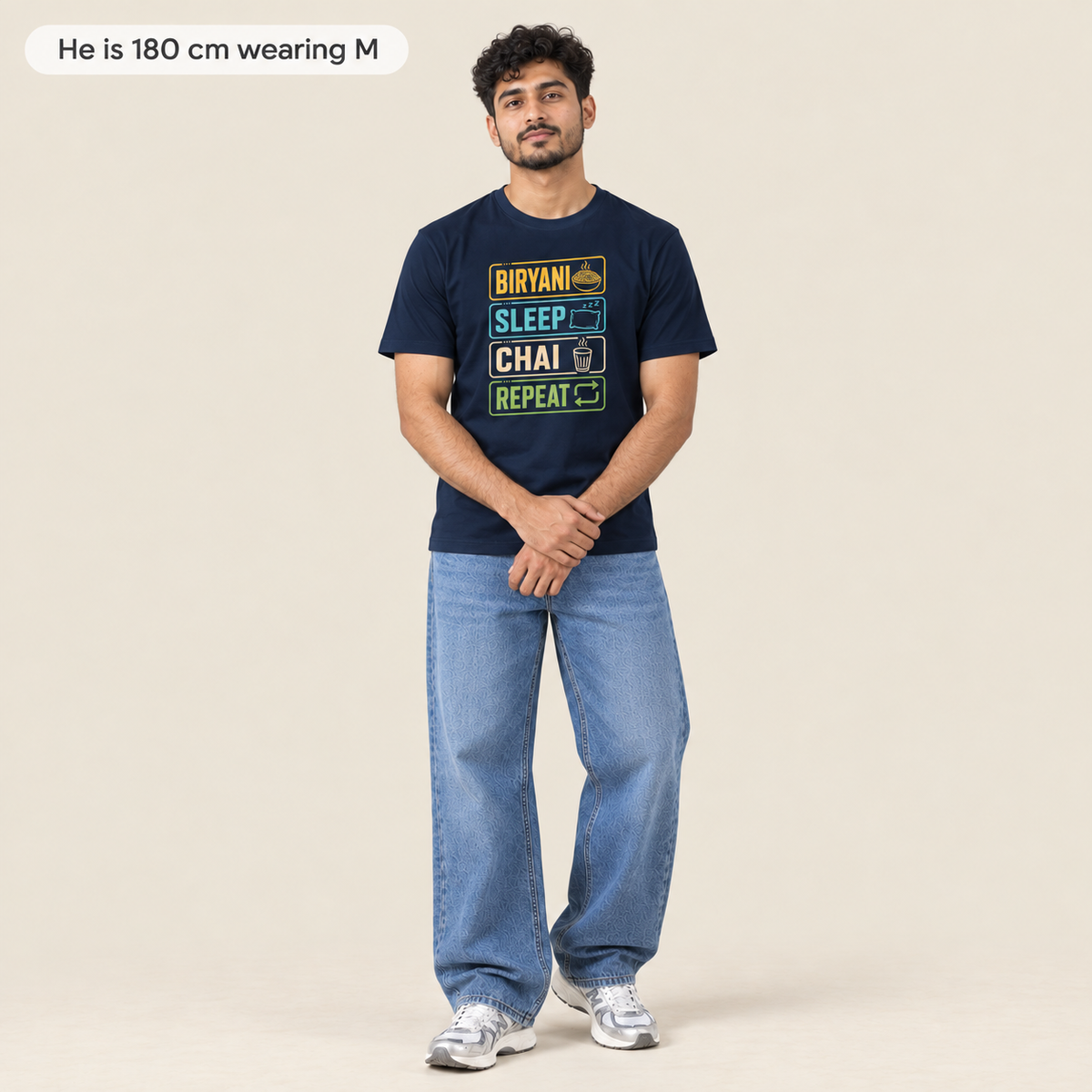 Biryani-Sleep-Chai-Repeat Unisex Tee