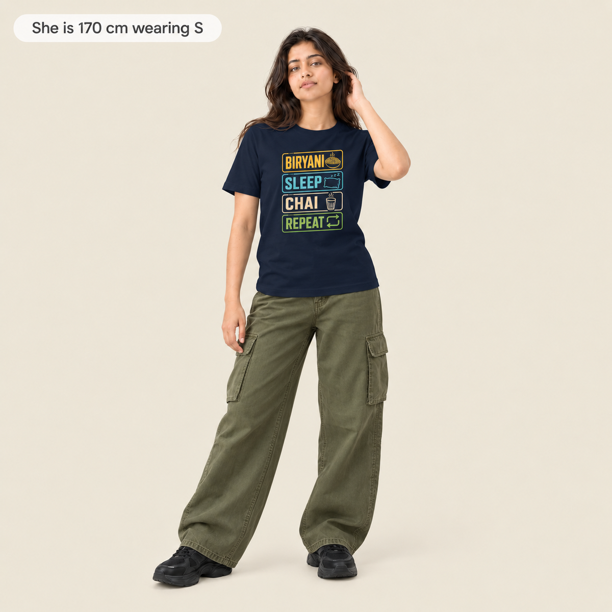 Biryani-Sleep-Chai-Repeat Unisex Tee